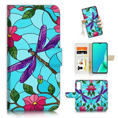 $13.99 • Buy ( For Oppo A57 / A57S ) Wallet Flip Case Cover AJ24463 Art Dragonfly