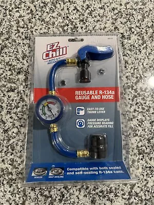 InterDynamics EZ Chill Auto A/C Recharge/Reusable R134a Gauge&Hose Kit Free Ship • $17.49