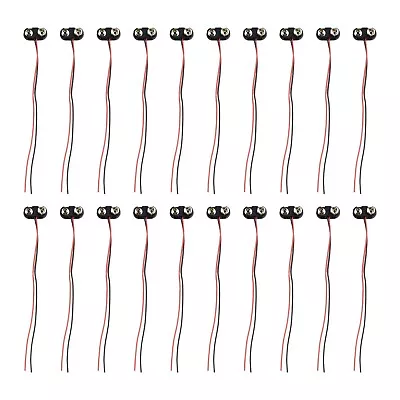 Battery Button 20pcs 9V Battery Clip Black Connector Hard Shell T Type • $23.78