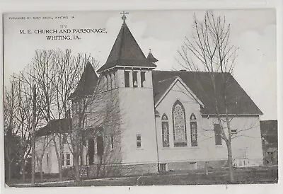 Methodist Church Parsonage Whiting Iowa; Monona County Postcard History % • $12