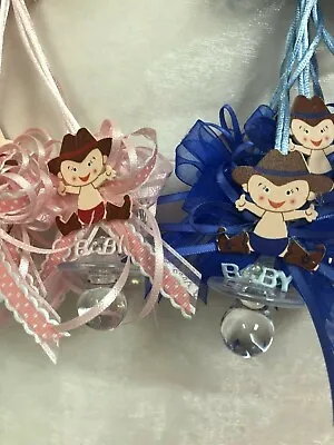 CowBoy Western Baby Shower Pacifier Necklaces Games Favor Prizes Pink/Blue 12pcs • $14.99