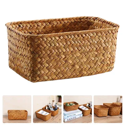  Storage Box Basket Seaweed Eggs Sugar Packet Holder Wicker Tissue Toilet • £11.78