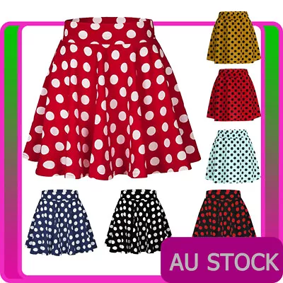 $19.99 • Buy Ladies 50s Skirt 1950s COSTUME Polka Dot Rock N Roll Hens Party Girl FANCY DRESS