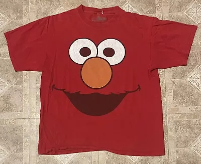 Elmo Big Face Sesame Street Red T-shirt Size Large • $1