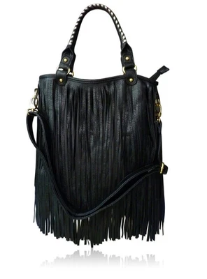 £24.99 • Buy New Womens Celeb Designer Official Fringe Faux Leather Tassle Messenger Bag