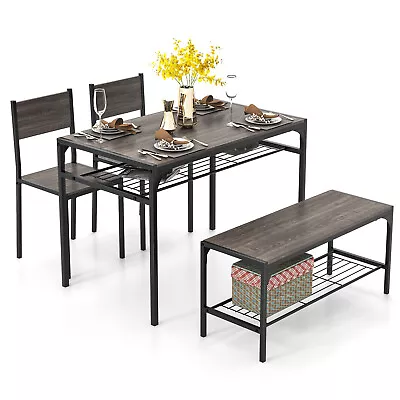 4 PCS Dinette Set For Small Place Breakfast Nook Modern Dining Table W/ 2 Chairs • $159.99