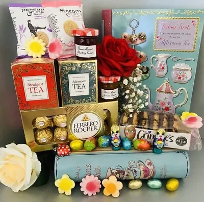Easter Spring Hamper Pamper Afternoon Tea Gift Biscuits Treats Him Her Grandma • £33.99