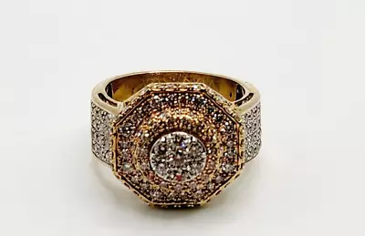 10KT Yellow & Rose Pink Gold 3.15CT H-I /VS-SI Diamond Men's Ring Size 11.75 US • $3400