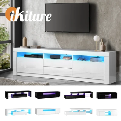 $239.90 • Buy Oikiture TV Cabinet Entertainment Unit Stand LED RGB Gloss Storage Furniture