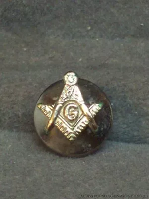 Vintage Masonic Blue Lodge Emblem Tie Tack Square Compass Silver Tone Lapel Pin • $12.98