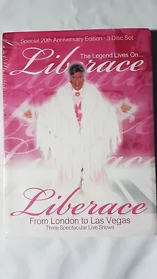 LIBERACE - From London To Las Vegas 20th Anniversary 3 Live Shows. 3 DVD Set -uk • £17.89