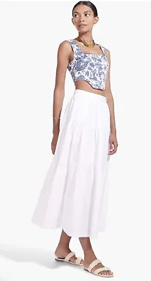 $190 • Buy STAUD Sea White Cotton Maxi Skirt 10 Nwot