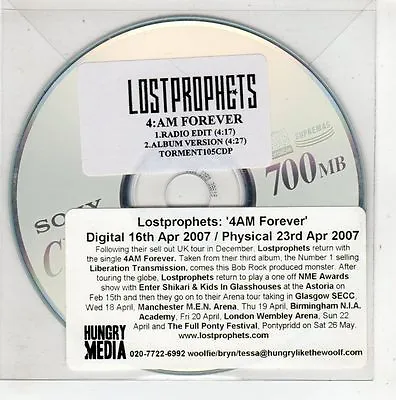 (GT958) Lost Prophets 4 AM Forever - 2007 DJ CD • £2.99