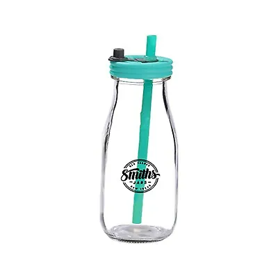 Smith's Mason Jars Set Of 9 Mini 300ml Glass Milk Bottles New No Spill Lids A... • £19.73