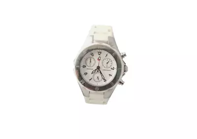 Michele White Jelly Band White Dial Chronograph Watch  6.5  To 8.25  • $200