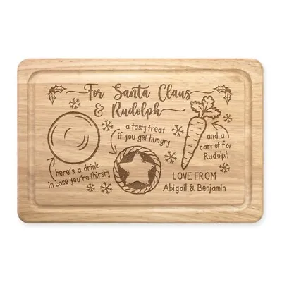 Personalised Christmas Eve Treat Board Santa Mince Pie Rectangle Father Rudolph • $59.14