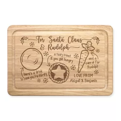 Personalised Christmas Eve Treat Board Santa Mince Pie Rectangle Father Rudolph • $59.14
