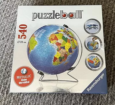 Ravensburger Metallic Globe Puzzleball 540 Pieces NEW & SEALED • $24