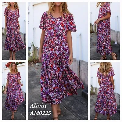 Avamia Bohemian Style Maxi Dress   'alivia Am0225'   Size 8 10 12 14 16 • $74.95
