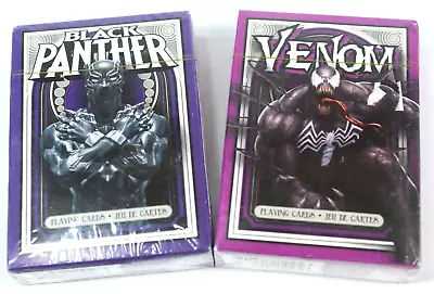 Two Marvel Playing Card Decks Venom And Black Panther New Sealed Packages • $10.95