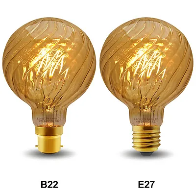 Vintage LED 4W Edison Style Twisted Globe G95 Filament Light Bulb B22 Or E27 • £8.99