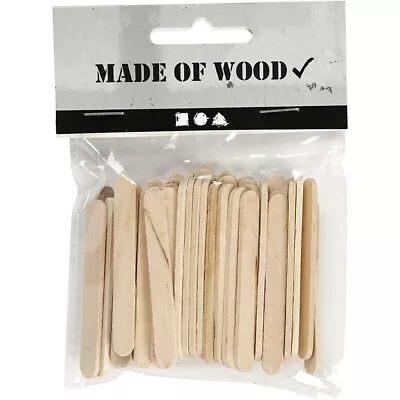 Wooden Ice Lolly  Sticks - L: 11.5cm W: 10mm 30 Pcs • £1.99