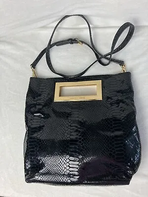 Michael Kors Berkley Clutch Patent Leather Black With Strap • $52