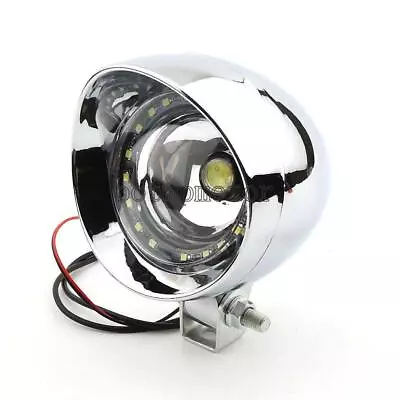 4  Chrome Motorcycle Auxiliary LED Head Driving Passing Fog Spot Light Lamp • $20.93