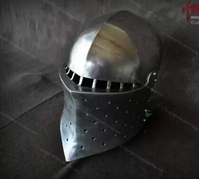 Medieval 18 Gauge Steel Helmet New Templar Knight Helmet Armor Cosplay Replica • $35.19