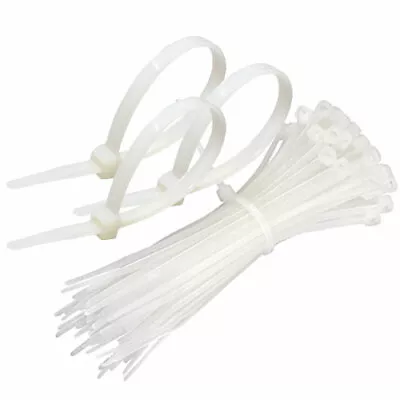 Cable Ties Wraps Nylon Zip Ties Strong Long All Sizes White Up To 30% DISCOUNT • £4.25