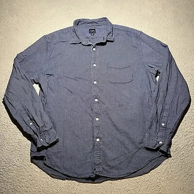 J Crew Chambray Button Shirt Mens XL Blue Cotton Long Sleeve Workwear Casual • $24.99