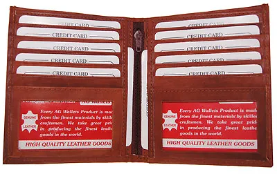 AG Wallets MENS Multi-Card Compact Center Flip Bifold Wallet Removable Inserts • $18.99
