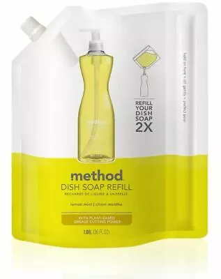 Method Dish Soap Pump Refill 2 Times. Lemon Mint 36 Fl Oz • $10.99