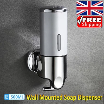 £10.99 • Buy 500ML Wall Mounted Soap Dispenser Liquid Bathroom Hand Soap Shower Gel Shampoo