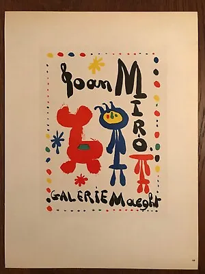 1959 Joan Miro Poster  Galerie Maeght Original Lithograph Mourlot  Plate-signed • $49