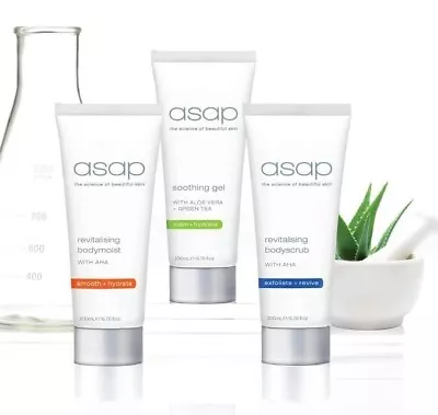 ASAP Revitalising Bodyscrub + Bodymoist + Soothing Gel Exfoliate & Hydrate Pack • $109.99