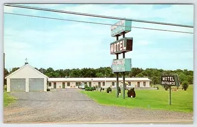 1950's CULPEPER VIRGINIA VA BRANDY WAY MOTEL NEON SIGNS KLOPFER OWNER POSTCARD • $9.95