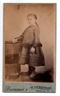 ANTIQUE CIRCA 1890s CDV PUMMERS LITTLE GIRL IN DRESS WHEELING VIRGINIA • $9.99