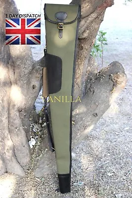 Shooting Gun Bag Canvas Leather Shotgun Slip Padded Carry Case Rifle Gun Slip • £49.25