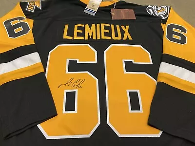 MARIO LEMIEUX Authentic Pittsburgh Penguins SIGNED Auto JERSEY 92 Cup Patches • $999.99