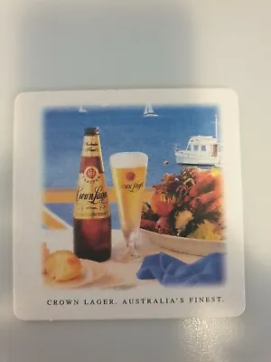 Crown Lager. Australia's Finest - Beer Coaster - Mixed Seafood On Plate • $1.50