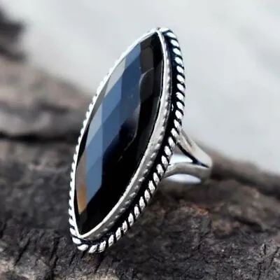 Black Onyx Gemstone 925 Sterling Silver Ring Mother's Day Jewelry BM-566 • $12.36