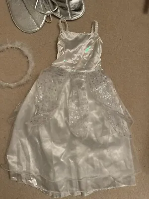 Girls Angel Costume White Kids Nativity Xmas Christmas Fairy Fancy Dress  4-6 • £8
