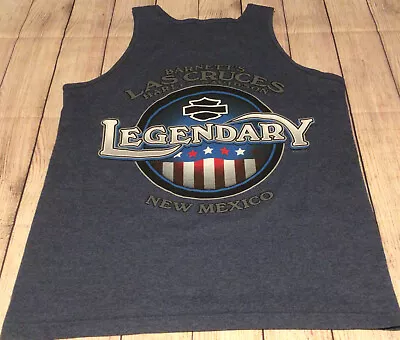 Harley-Davidson Las Cruces NM Mens Tanktop Shirt Blue Size Medium • $9.95