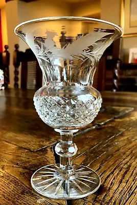 £45 • Buy Early Edinburgh Crystal Thistle Cut And Shaped Crystal Wine Glass