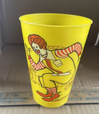 Vintage 1978 Mcdonalds Ronald Mcdonald Yellow Plastic Cup - One • $4