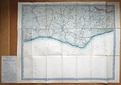 BRIGHTON WORTHING LEWES Uckfield Sussex Cruchley's Folding Antique Map 1857 • $59.68