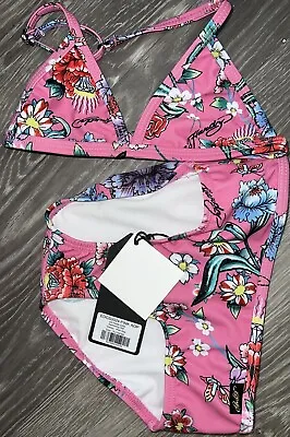 Girls Ed Hardy 2 Piece Bikini New Tags Pink Floral Age 5-6 Years • £15.99