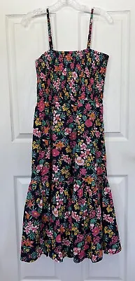 Woman J. Crew Re- Imagined Midi Sundress. Navy Floral Multicolor M Lined NWT • $43