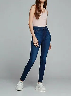 £7.99 • Buy Ladies New Ex FBS Skinny Super Stretchy Stone Wash Blue High Waist Jeans 781